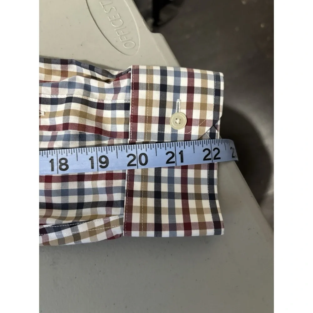 Banana Republic‎ Large Red Blue Plaid Button Up Long Sleeve Mens